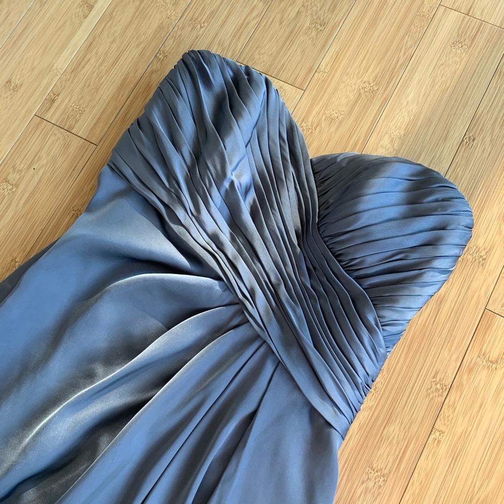 grey satin gown